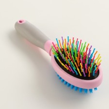 Bilateral brush - comb with wavy teeth, middle, 6 x 19 cm, pink
