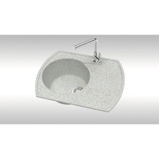 Мойка кухонная из камня ZETT lab. 25/Q10, 640х490х200 мм, матовая, врезная, светло-серая