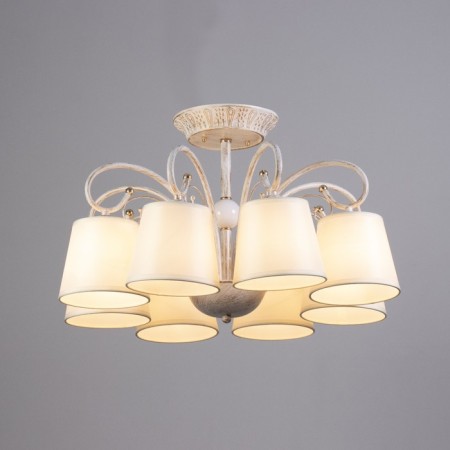 Chandelier 2150/8 E14 40W is white with a golden patina 79x79x35 cm Bayerlux-1