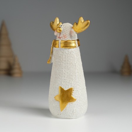 Souvenir Polystone "A deer from a burlap in a scarf" 6.5x5x11.5 cm-2