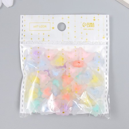 Plastic beads "Butterfly with a colored middle" matte mix 20 g 1.5x1x0.7 cm-3