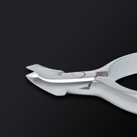 Manicure nippers for the cuticle “Premium Satin”, hidden spring, matte, 10.3 cm, blade length - 4 mm, silver color-9
