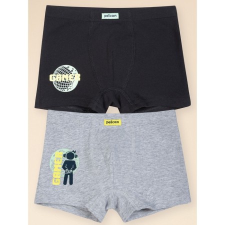 Panties for boys, height 86 cm, black color, gray, 2 pcs