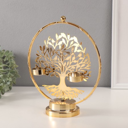 Summary for 2 candles "tree with birds" with backlight, d-3.5 cm 9.5x23.5x27 cm-3