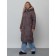 Coat insulated female, size 42, dark brown color
