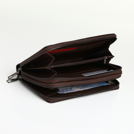 Male clutch on lightning, textura, brown color-3