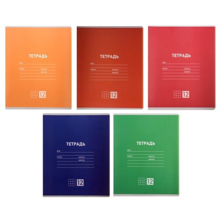 Notebook 12 sheets in the cage is a plain "classical", cover coated paper, VD-pila, block No. 2 (gray sheets), mix
