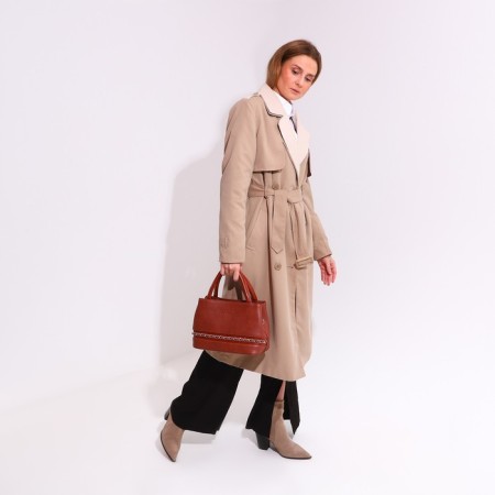 Olivi-tout bag on lightning, brown color-8