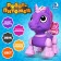 Robot Unicorn "Peteum" IQ Bot, interactive: with sound recording, reacts to pops, sound, light, batteries, purple
