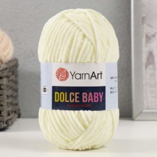 Пряжа "Dolce Baby" 100% микрополиэстер 85м/50 гр (745 сливочный)