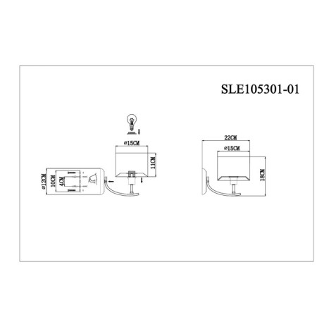 Wall lamp EVOLUCE. Sle105301-01. Linda. 1x40 W, E14, 15x18 cm, color chromium-6