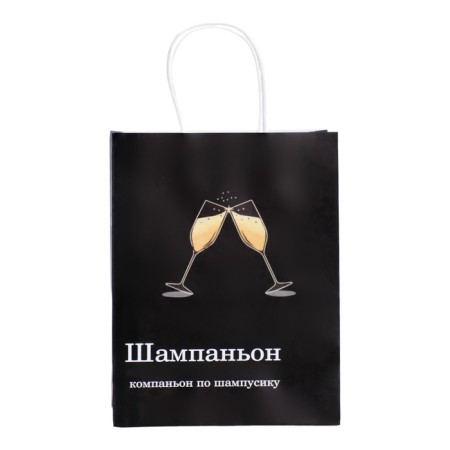 New Year. Package Paper Gift New Year craft, "Champagnon", 27 x 21 x 11 cm.-1