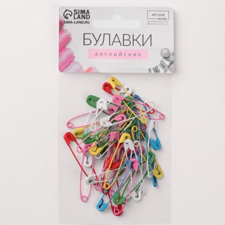 English pins, 38 mm, 100 pcs, colorful color-4