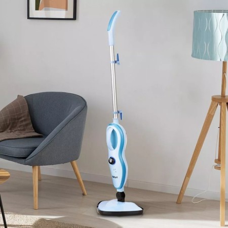 Steam mop KitFort KT-1046, 1500 W, 370 ml, cord 8 m, blue and white-1