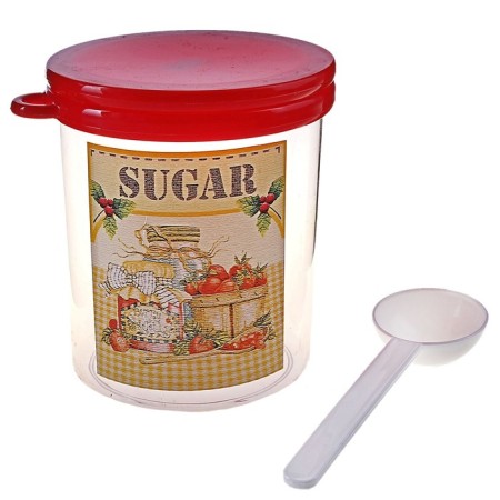 Capacity for bulk products, “Assorted. Sugar ", 700 ml, with a spoon and lid, color mix-4