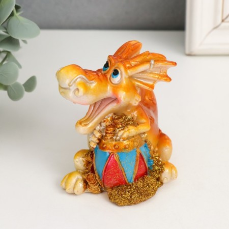 Souvenir Polystone "Golden Dragonich Musician" MIX 8.5x6.3x8 cm-2