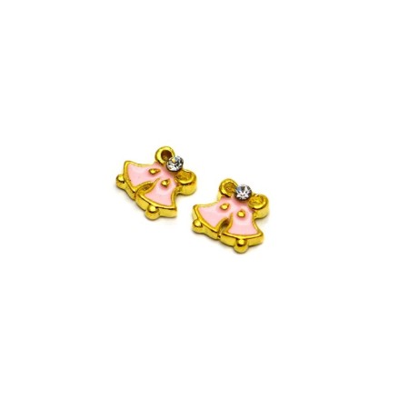 Metal fittings Pole "bells", pink, 2 pcs