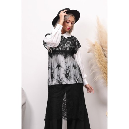 Women's tunic, size 46, black color-8