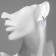 Emall earrings "Heart" stains, white-blue color in silver