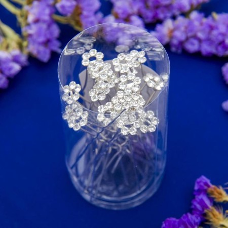 Hair hairpin "Flower" circumference, silver-1