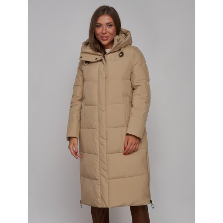 Coat insulated winter female, size 46, color light brown-7