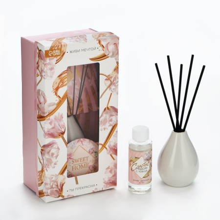 The aromatic diffuser in the set with the vase “Live Dream”, Flower aroma, 9.2 x 7.7 x 20.8 cm.-1