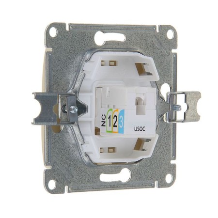 Telephone socket "Glossa" Sche, single, hidden, beige color-1