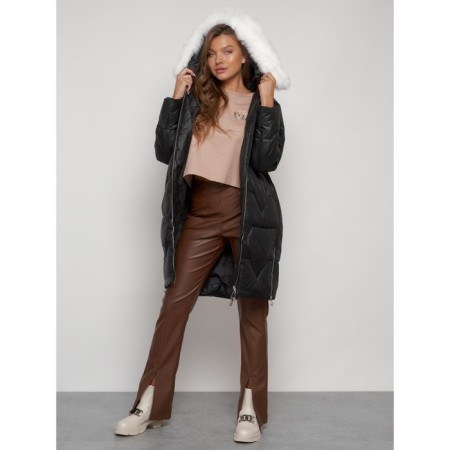 Coat insulated winter female, size 56, black color-17