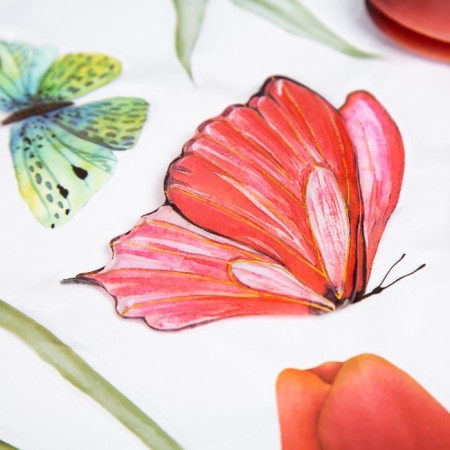 Sticker Plastic Interior 3D "Red Tulips" 50x35 cm-1