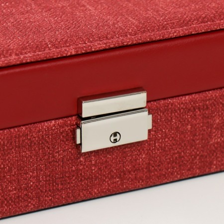 Casket to the leatherette for jewelry "Red" combined 26.7x18.5x7.5 cm-1