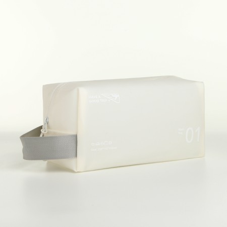 Cosmetic bag with lightning, white color