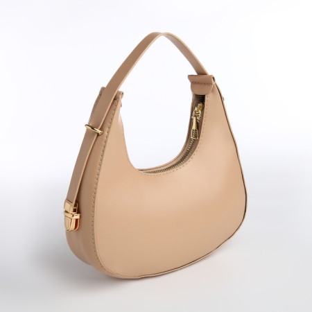 Bag Women's Baget with a zipper, beige color-1