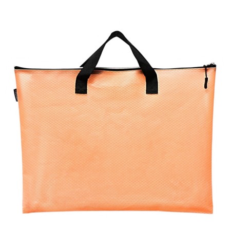 A3 folder with handles, PVC, zipper from above 20mm, Devente Armor, 450x330mm, Orange-2
