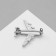 Brooch "plane", white color in silver