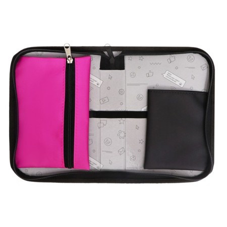 Penal 1 section 140 x 210 x 40 mm, folding pocket and cosmetic bag, fabric, calligrata topontent "fish"-3