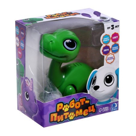 Dinosaurus robot IQ Bot, interactive: reacts to voice, sound, light, batteries, green-3