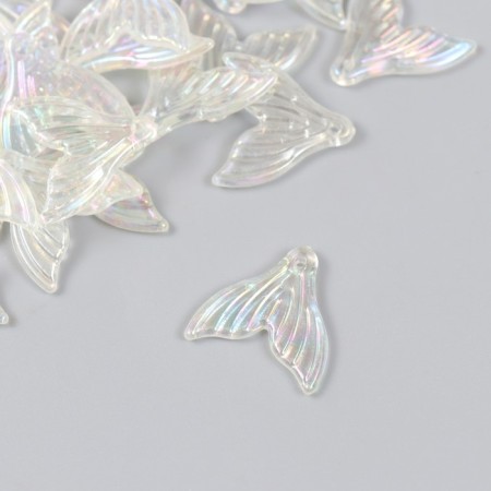 Decor for creativity plastic "tail" pearl, transparent set 30 pcs 2x2 cm