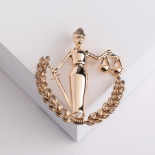 Femis Brooch Goddess of Justice, 4.5 cm, color gold