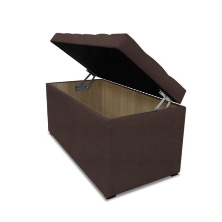 Puff with a lid and weight, 800 × 400 × 420 mm, Dream velor, chocolate color-1