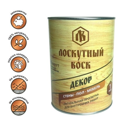 Moisture and bio-protective impregnation "Patchwork wax decor", colorless, 1l, iron bank-3