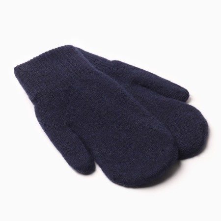 Women's mittens with fur inside VZ632-01, dark blue color, river 7-8-1
