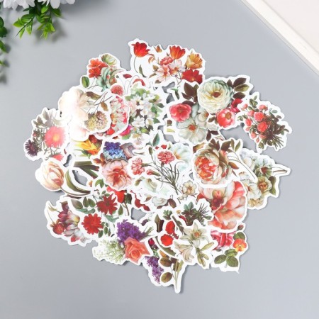 Set of stickers "Vintage Flower Mix" 50 pcs 3-8.5 cm