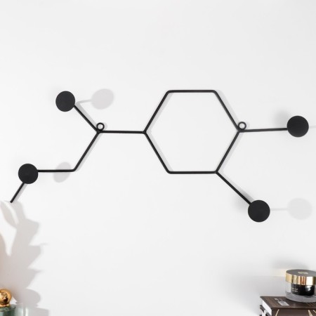 Decorative metal hooks "Molecules" black 23x57.5 cm-2