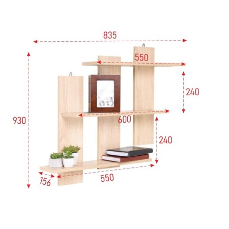 Hinged shelf PD-14 835x156x930 Sonoma oak-1
