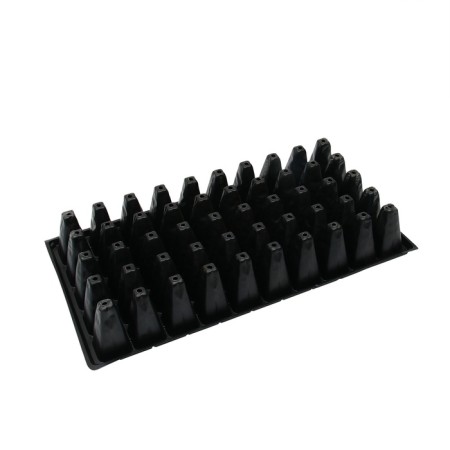 Cassette for growing seedlings, 50 cells, 90 ml, of plastic, black, 54 × 27 × 8 cm, Greengo-7