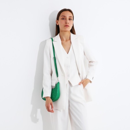 Baget bag with zipper, green color-7