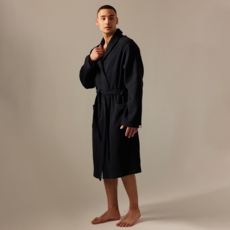 Wafel dressing gown men's SL Home: Basic "Dark Mare", size M, 100% cotton, 300 g/m2-6
