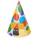 Set of paper caps, 6 people "Happy Birthday", blue tractor