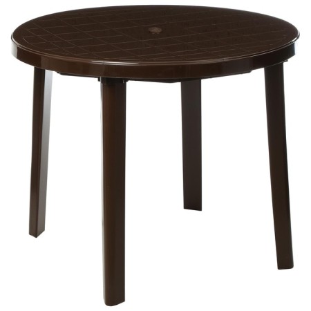 Round table, 90x90x75 cm, brown color-4