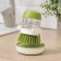 Brush with a dispenser for detergent and stand, green color